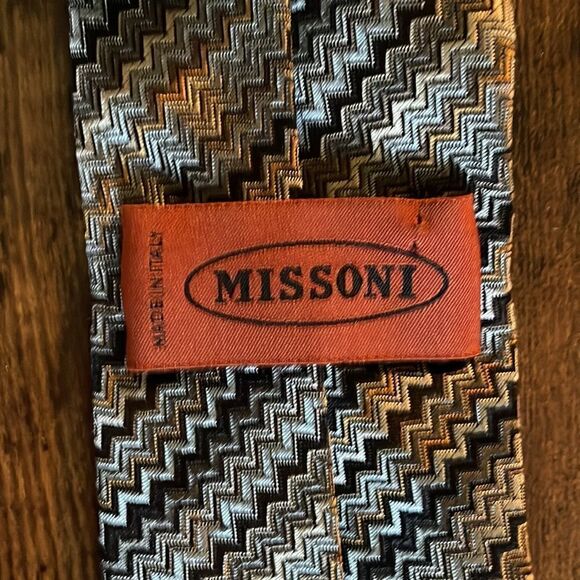 Vintage Missoni Silk Signature Skini zigzag Tie/ made in Italy - Picture 3 of 6